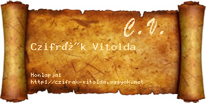 Czifrák Vitolda névjegykártya